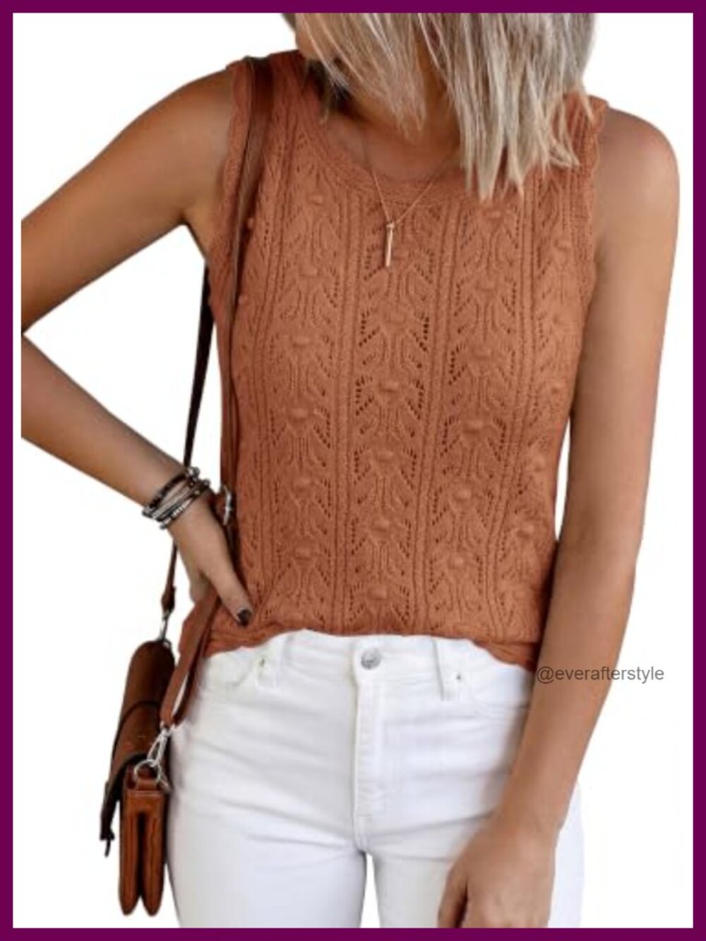 Crochet Sweater Vest Tank Top Sleeveless Cover Up Womens Summer